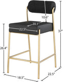 Carly Contemporary Counter Stool with Plush Seating and Durable Brushed Brass Frame for Dining Spaces