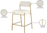 Carly Contemporary Counter Stool with Plush Seating and Durable Brushed Brass Frame for Dining Spaces