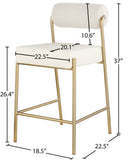 Carly Contemporary Counter Stool with Plush Seating and Durable Brushed Brass Frame for Dining Spaces