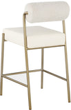 Carly Contemporary Counter Stool with Plush Seating and Durable Brushed Brass Frame for Dining Spaces