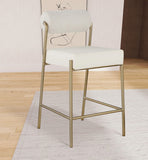 Carly Contemporary Counter Stool with Plush Seating and Durable Brushed Brass Frame for Dining Spaces