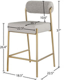 Carly Contemporary Counter Stool with Plush Seating and Durable Brushed Brass Frame for Dining Spaces