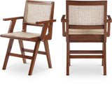Preston Natural Cane Mid-Century Dining Arm Chair Set - Stylish Comfort for Every Dining Space