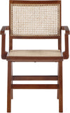 Preston Natural Cane Mid-Century Dining Arm Chair Set - Stylish Comfort for Every Dining Space