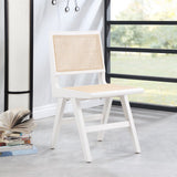 Preston Mid-Century Dining Side Chair Set - Stylish Cane Back Design for Elegant Dining Spaces