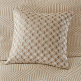 Geometric Jacquard Patterned Comforter Set, Tan/Ivory