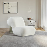 Quadra Contemporary Accent Chair with Luxurious Teddy Fabric and Stylish Brushed Brass Accents