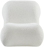 Quadra Contemporary Accent Chair with Luxurious Teddy Fabric and Stylish Brushed Brass Accents