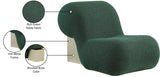 Quadra Contemporary Accent Chair with Luxurious Teddy Fabric and Stylish Brushed Brass Accents