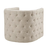 Swivel Glider Accent Chair in Barrel Style, Cream *