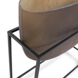 Bronze Euler Wide Mouth Vase with Black Iron Stand- Short