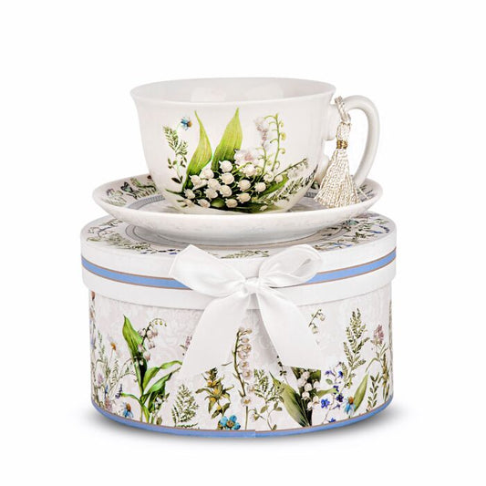 Lily Porcelain Tea & Coffee Cup Saucer Gift Set