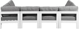 Nizuc - Outdoor Patio 6 Piece Modular Sectional With White Frame