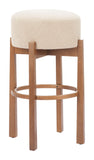 Nade Barstool (Set of 2) Beige & Walnut