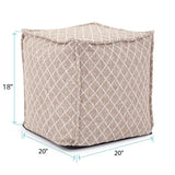 Square Pouf Grille Natural