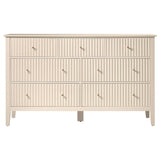53.2" W Wholesale 7-Drawer Fluted Dresser, Black/Blue/Beige