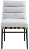 Burke Contemporary Dining Chair Set - Stylish Faux Leather Design with Matte Metal Frame & Oak Accent