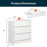 Modern Storage 3-Drawer Nightstand (Set of 2)