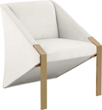 Rivet Elegant Velvet Accent Chair with Gold Steel Legs – Contemporary Style for Stunning Spaces