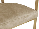 Marcello Contemporary Dining Chair Set - Luxurious Velvet with Durable Brushed Brass Frame