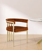 Marcello Contemporary Dining Chair Set - Luxurious Velvet with Durable Brushed Brass Frame