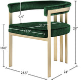 Marcello Contemporary Dining Chair Set - Luxurious Velvet with Durable Brushed Brass Frame