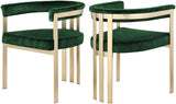 Marcello Contemporary Dining Chair Set - Luxurious Velvet with Durable Brushed Brass Frame