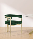 Marcello Contemporary Dining Chair Set - Luxurious Velvet with Durable Brushed Brass Frame