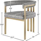 Marcello Contemporary Dining Chair Set - Luxurious Velvet with Durable Brushed Brass Frame