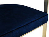 Marcello Contemporary Dining Chair Set - Luxurious Velvet with Durable Brushed Brass Frame