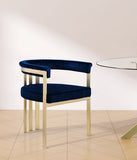 Marcello Contemporary Dining Chair Set - Luxurious Velvet with Durable Brushed Brass Frame