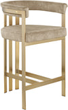 Marcello Contemporary Counter Stool - Luxurious Velvet and Durable Brass Frame for Modern Dining Spaces