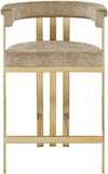 Marcello Contemporary Counter Stool - Luxurious Velvet and Durable Brass Frame for Modern Dining Spaces