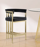 Marcello Contemporary Counter Stool - Luxurious Velvet and Durable Brass Frame for Modern Dining Spaces