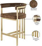 Marcello Contemporary Counter Stool - Luxurious Velvet and Durable Brass Frame for Modern Dining Spaces