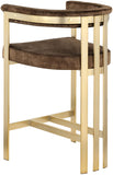 Marcello Contemporary Counter Stool - Luxurious Velvet and Durable Brass Frame for Modern Dining Spaces