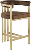 Marcello Contemporary Counter Stool - Luxurious Velvet and Durable Brass Frame for Modern Dining Spaces