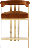 Marcello Contemporary Counter Stool - Luxurious Velvet and Durable Brass Frame for Modern Dining Spaces