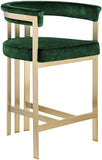 Marcello Contemporary Counter Stool - Luxurious Velvet and Durable Brass Frame for Modern Dining Spaces