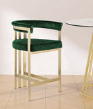 Marcello Contemporary Counter Stool - Luxurious Velvet and Durable Brass Frame for Modern Dining Spaces