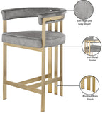 Marcello Contemporary Counter Stool - Luxurious Velvet and Durable Brass Frame for Modern Dining Spaces