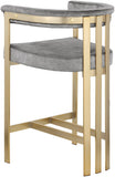 Marcello Contemporary Counter Stool - Luxurious Velvet and Durable Brass Frame for Modern Dining Spaces