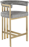 Marcello Contemporary Counter Stool - Luxurious Velvet and Durable Brass Frame for Modern Dining Spaces
