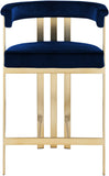 Marcello Contemporary Counter Stool - Luxurious Velvet and Durable Brass Frame for Modern Dining Spaces