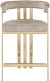Marcello Contemporary Counter Stool - Luxurious Velvet and Durable Brass Frame for Modern Dining Spaces