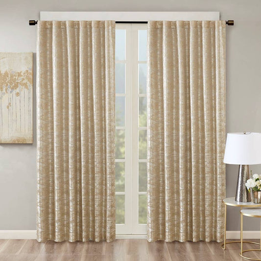 Marble Total Blackout Window Curtain, Gold (Max Blackout)