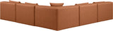 Cube - 5 Piece Modular Corner Armless Sectional - Cognac