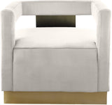 Armani Modern Accent Chair with Luxurious Upholstery and Stylish Gold Steel Base for Home Decor