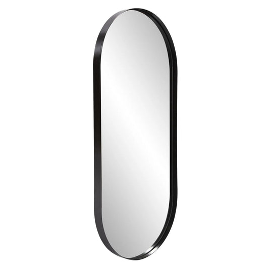Steele Capsule Mirror in Brushed Black