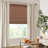 Bamboo Light Filtering Roman Shade 64"L, Teak